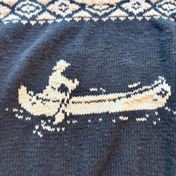 Vintage Hand Knit Ralph Lauren Sailing Yacht Canoe Knit Sweater Lodge Womens - Picture 5 of 12